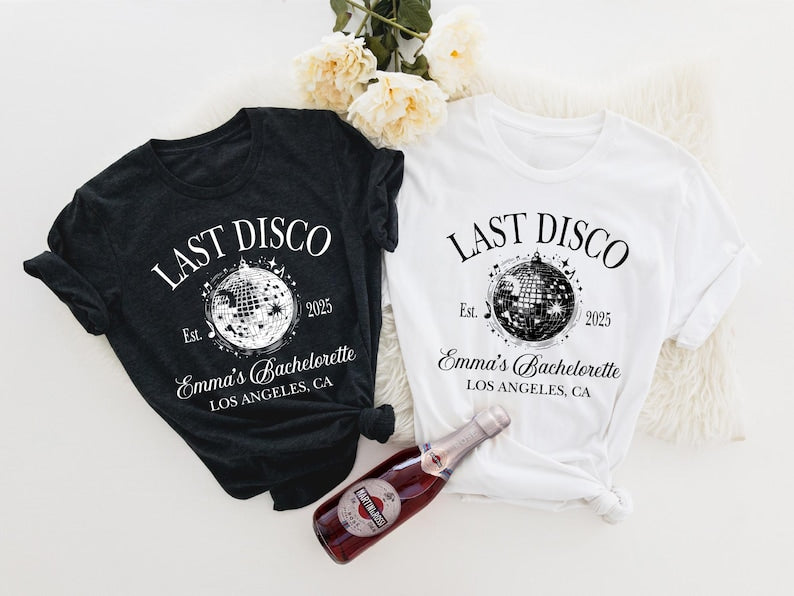 Last Disco Bachelorette Shirt, Custom Bachelorette Shirt, Disco Bach Shirt, Disco Cowgirl, One Last Disco Shirt, Girls Disco Party Shirt