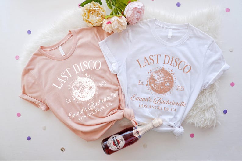 Last Disco Bachelorette Shirt, Custom Bachelorette Shirt, Disco Bach Shirt, Disco Cowgirl, One Last Disco Shirt, Girls Disco Party Shirt