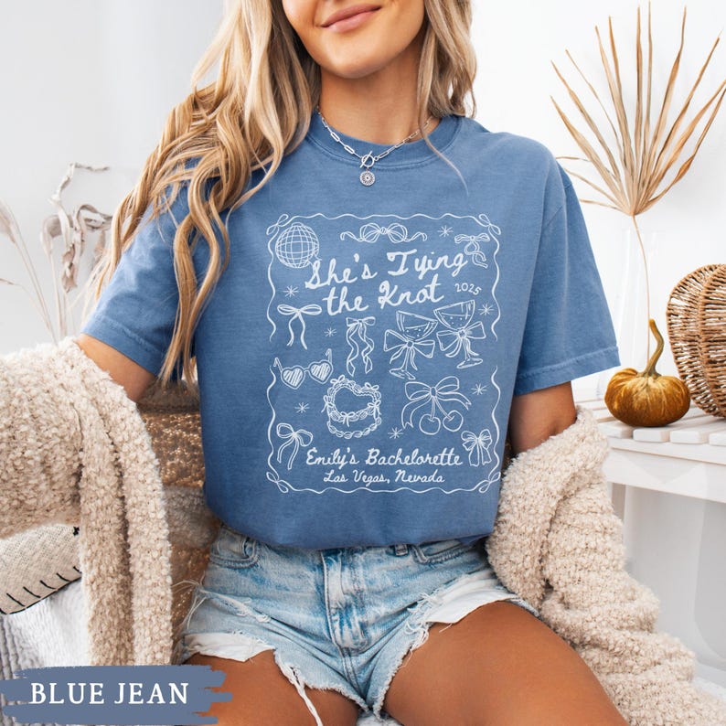 Tying the Knot Shirt, Comfort Colors Coquette Bow Bachelorette Tee, Custom Girls Trip Top, Charleston Bach Party Tee, Bride Bridesmaid Gift
