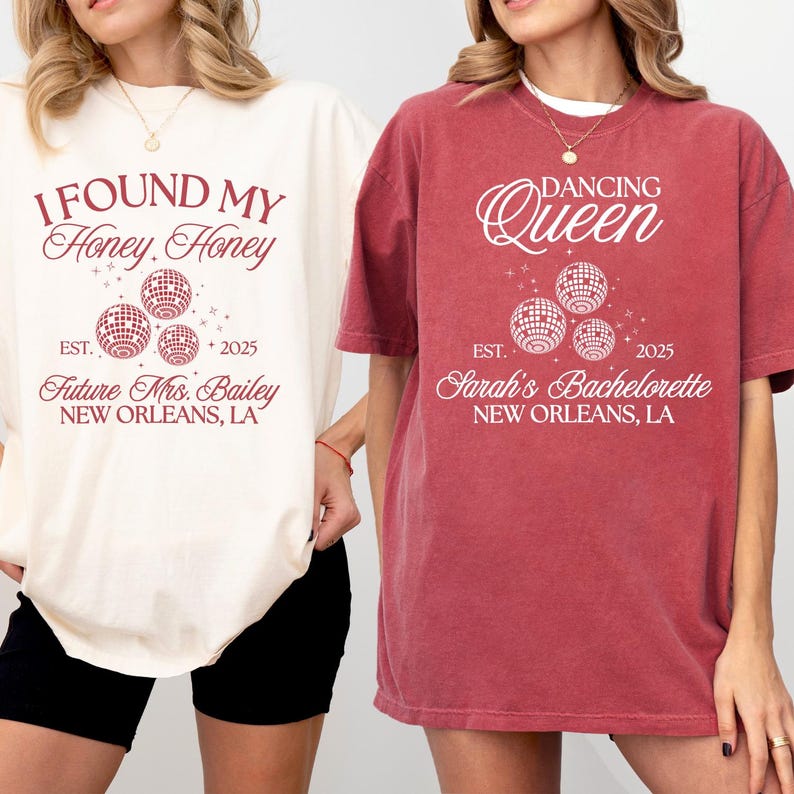 Custom Disco Bachelorette Party Shirt, Mamma Mia Disco Bride Shirt, Dancing Queen, Honey Honey Disco Bridal Shower Shirt, Disco Theme Party
