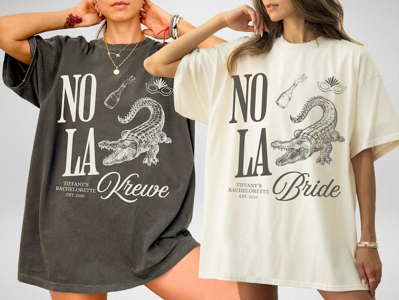 NOLA Bachelorette Shirts, New Orleans Bachelorette Party Shirts, Nola Bride, Nola Krewe, Mardi Gras Bachelorette, Matching Group Shirts