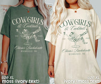 Custom Nashville Bachelorette Party Shirts, Funny Cowgirl Bachelorette, Cowgirls and Cocktails, Western Bridesmaid Shirts, Comfort Colors