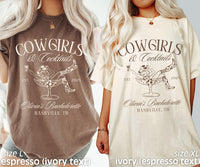 Custom Nashville Bachelorette Party Shirts, Funny Cowgirl Bachelorette, Cowgirls and Cocktails, Western Bridesmaid Shirts, Comfort Colors