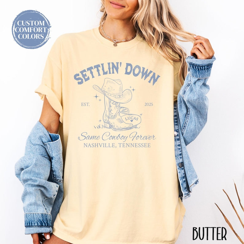 Custom Last Rodeo Bachelorette Shirts Same Cowboy Forever Last Hoedown Country Bach Nashville Bachelorette Party Cowgirl Bridal Party Shirts