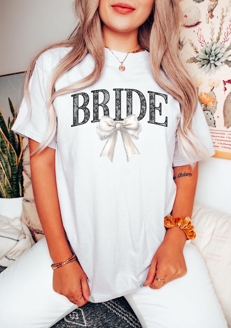 Coquette Bride Shirt, Bride To Be T-shirt, Coquette Bow Bride Tee, Wedding Gift for Her, Gift for Fiance, Future Mrs. Gifts