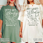 Custom Last Rodeo Bachelorette Shirts Nashville Bachelorette Party Shirt Western Country Bach Cowgirl Bridal Party Tees Austin Desert Bride