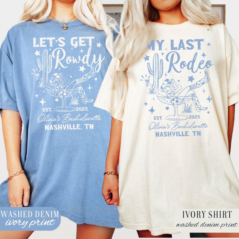 Custom Last Rodeo Bachelorette Shirts Nashville Bachelorette Party Shirt Western Country Bach Cowgirl Bridal Party Tees Austin Desert Bride
