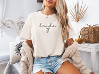 Bride Shirt with Bow Bride Tee Trendy Oversized Bride Shirt with Bow Bride to Be Shirt Wedding Shirt Bride Gift for Bridal Shower Gift Shirt