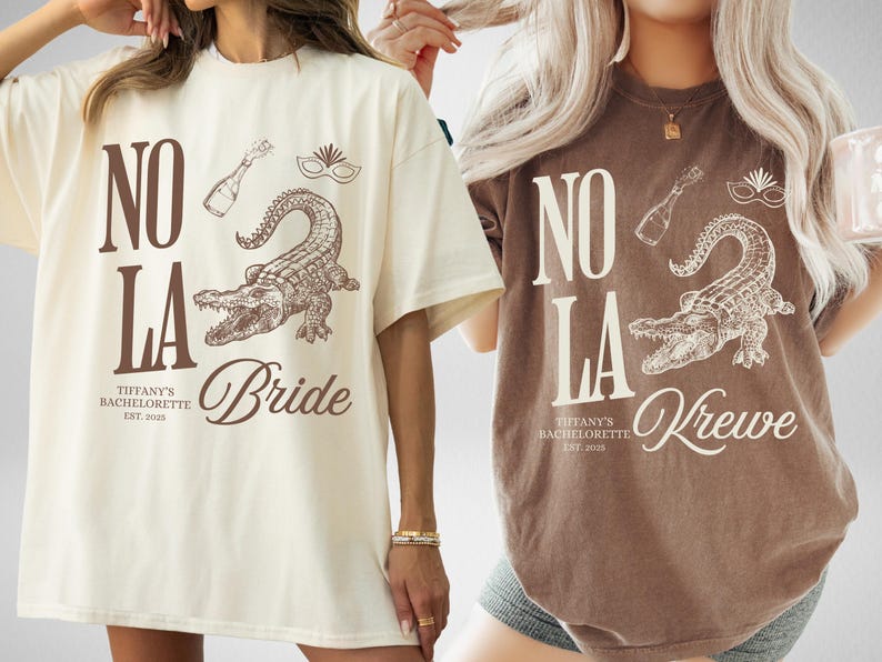 NOLA Bachelorette Shirts, New Orleans Bachelorette Party Shirts, Nola Bride, Nola Krewe, Mardi Gras Bachelorette, Matching Group Shirts