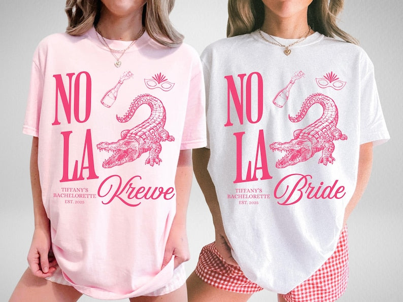 NOLA Bachelorette Shirts, New Orleans Bachelorette Party Shirts, Nola Bride, Nola Krewe, Mardi Gras Bachelorette, Matching Group Shirts