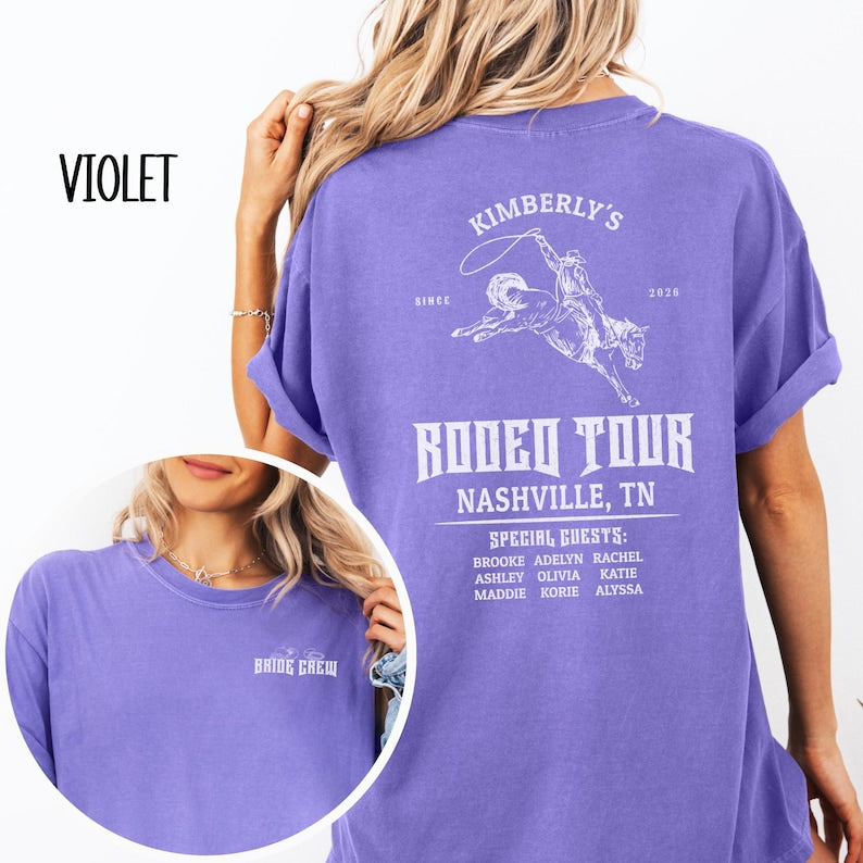 Custom Last Rodeo Bach Tour Bachelorette Party Shirt Comfort Colors Nashville Bachelorette Tour Shirt Country Bachelorette Cowgirl Bride Tee