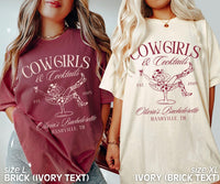 Custom Nashville Bachelorette Party Shirts, Funny Cowgirl Bachelorette, Cowgirls and Cocktails, Western Bridesmaid Shirts, Comfort Colors