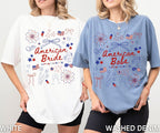 Comfort Colors 4th of July Bachelorette Party Shirts, American Bride, Coquette Bow Independence Day Shirt, Patriotic Bride, July Fourth Bach