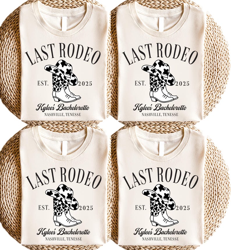 Last Rodeo EST. 2025 Shirt, Western Bachelorette Party Tee, Country Bride Shirt, Cowgirl Squad Top, Nashville Bride Outfit Idea