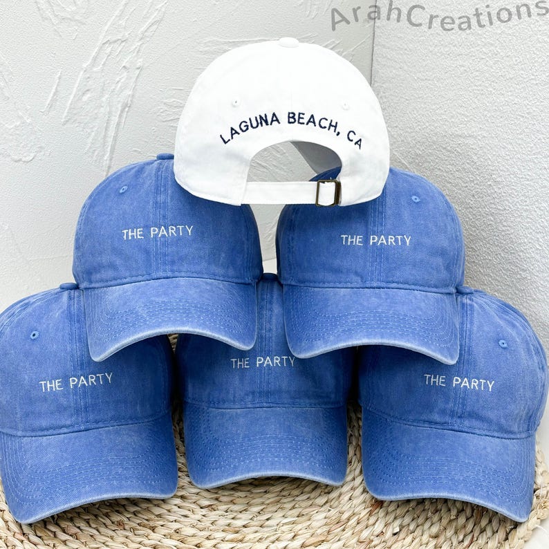 Custom Embroidered Wife of The Party Hats | Personalized Bachelorette Party Caps | Bridal Party Hats | Bridal Shower Gift | Bridesmaid Gifts