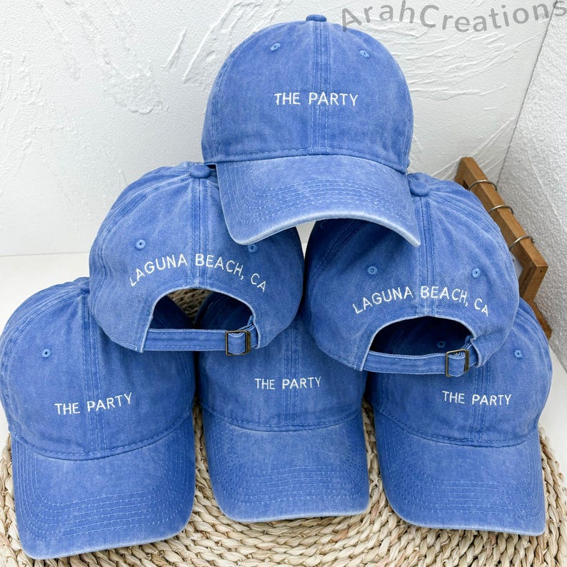 Custom Embroidered Wife of The Party Hats | Personalized Bachelorette Party Caps | Bridal Party Hats | Bridal Shower Gift | Bridesmaid Gifts