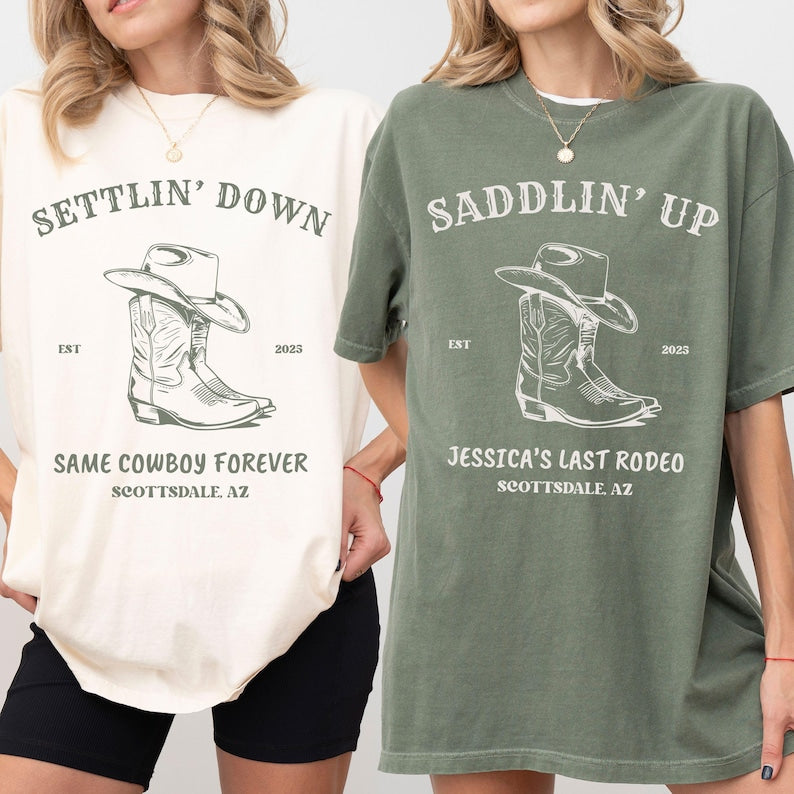 Custom Last Rodeo Bachelorette Tee: Cowgirl Bridal Party Shirt
