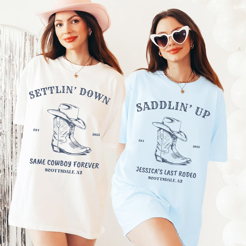 Custom Last Rodeo Bachelorette Tee: Cowgirl Bridal Party Shirt