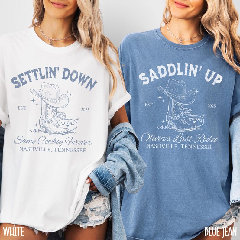 Custom Last Rodeo Bachelorette Shirts Same Cowboy Forever Last Hoedown Country Bach Nashville Bachelorette Party Cowgirl Bridal Party Shirts