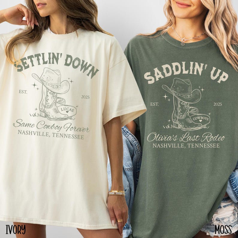 Custom Last Rodeo Bachelorette Shirts Same Cowboy Forever Last Hoedown Country Bach Nashville Bachelorette Party Cowgirl Bridal Party Shirts