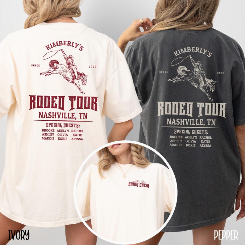 Custom Last Rodeo Bach Tour Bachelorette Party Shirt Comfort Colors Nashville Bachelorette Tour Shirt Country Bachelorette Cowgirl Bride Tee
