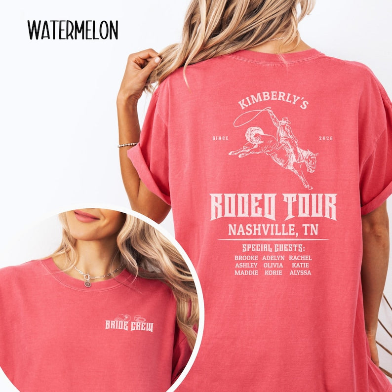 Custom Last Rodeo Bach Tour Bachelorette Party Shirt Comfort Colors Nashville Bachelorette Tour Shirt Country Bachelorette Cowgirl Bride Tee