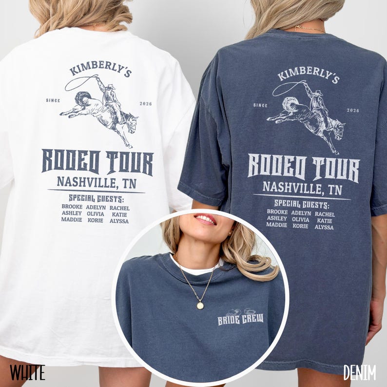 Custom Last Rodeo Bach Tour Bachelorette Party Shirt Comfort Colors Nashville Bachelorette Tour Shirt Country Bachelorette Cowgirl Bride Tee