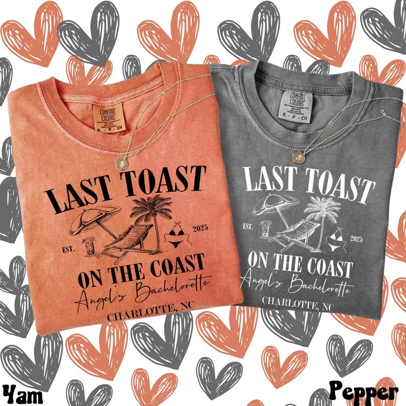 Comfort Colors® Last Toast on the Coast Bachelorette T-shirt,Custom Beach Bachelorette Party,Bridal Shirts,Custom Bach Party,Miami Bach Club
