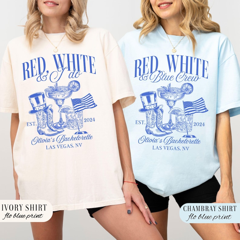 American Bachelorette Party Shirts, Red White and Blue Fourth of July Bachelorette Shirt, Custom Patriotic Crew Bride 4th of July Bach Club