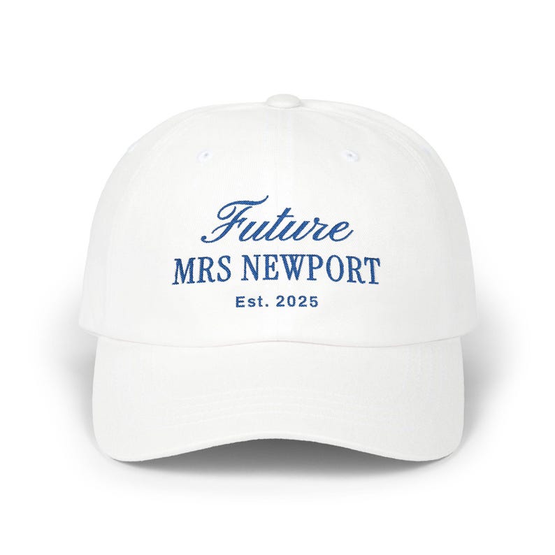 Personalized Future Mrs Embroidered Hat, Custom Engagement Gift, Bride Hat, Newly Engaged, Custom Fiance Gift, Bachelorette Hat