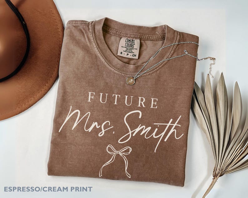 Custom Future Mrs Bow Bride Comfort Colors Shirt Bridal Gift Minimalist Bride Shirt Future Mrs Coquette Bride to be Gift for Honeymoon Shirt