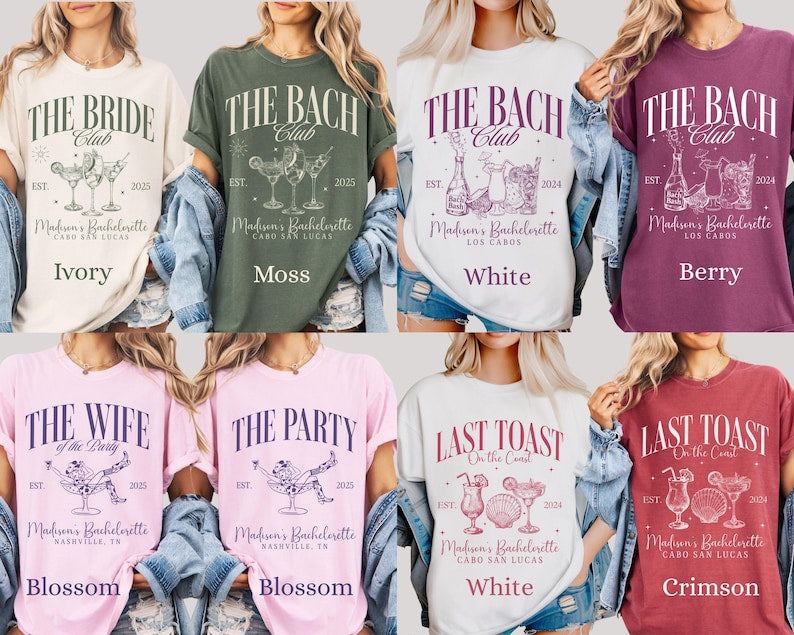 Bachelorette Party Shirts | Comfort Colors Girls Trip Shirts | Custom Bridesmaid Tees | The Bach Club