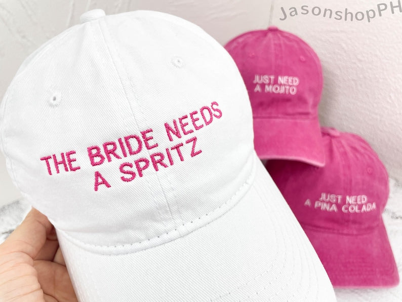 Custom Bride Cap Personalized Bachelorette Party Hat, Bride Squad Embroidered Baseball Cap, Bridesmaid Team Bride Hat, EVJF Wedding Gift