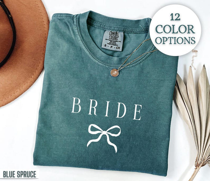 Bride Shirt Comfort Colors Future Mrs Tshirt Custom Gift for Bride to Be Minimalist Bride T Shirt Engagement Gift for Honeymoon Tee Cute Bow