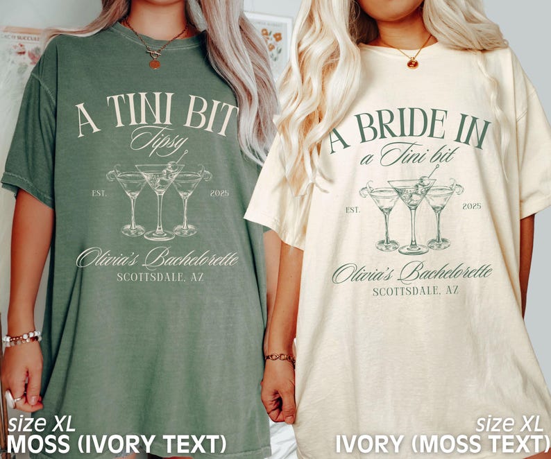 Bachelorette Party Shirts, Espresso Martini Bachelorette, Bride in a Tini Bit, Custom Bachelorette Tees, Martini Bride Shirt, Comfort Colors