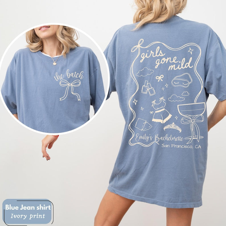 Girls Gone Mild Shirt, Custom Spa Bachelorette Shirt, Slumber Bachelorette Tee, Comfort Colors Bach, Party Gift for Bridesmaids, Girls Night
