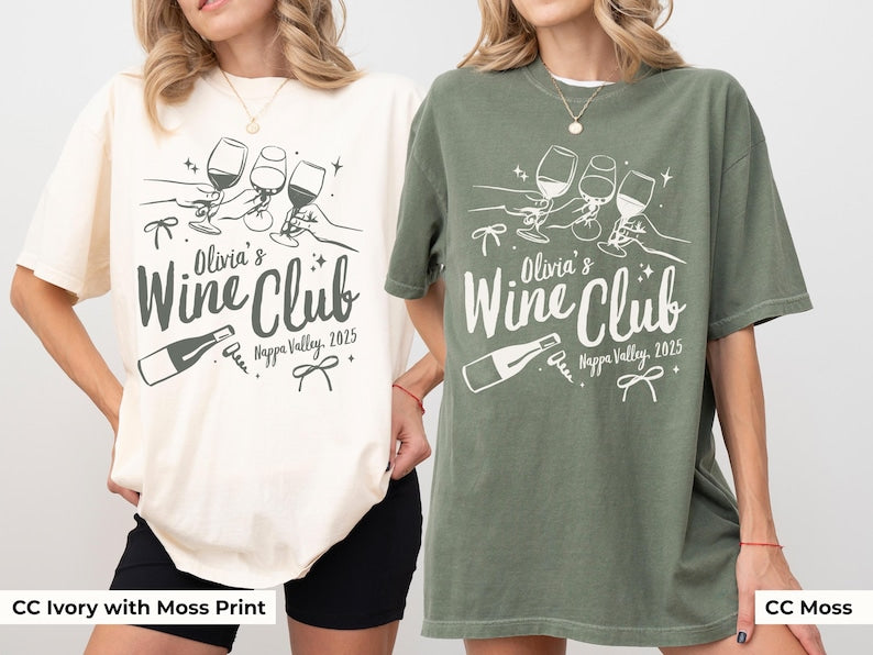 Bridal Wine Club Shirt Persoanlized Winery Bachelorette Party Tee Custom Wine Bach Club TShirt Vineyard Bridal Shower Merch Bride Wine Club