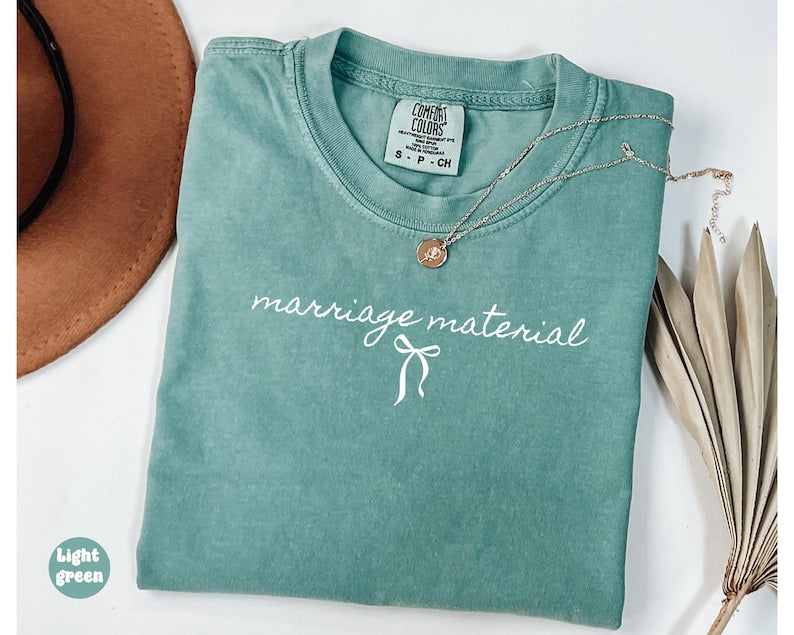 Marriage Material Shirt Comfort Colors®, Bride Shirt, Future Mrs. Shirt, Bride To Be Shirt, Bow Bride Shirt, Bridal Party Shirt, Bride Gifts
