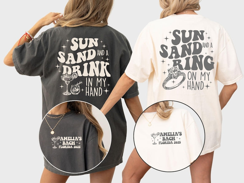Custom Beach Bachelorette Party Shirts, Bridal Shower Gift