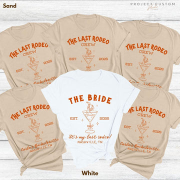 Custom Last Rodeo Crew Bachelorette Shirts Western Country Bach Nashville Bachelorette Party Cowgirl Bridal Party Tshirt Bridesmaid Gifts