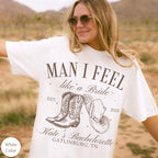 Bachelorette Party Shirts, Nashville Bachelorette, Man I Feel Like a Bride, Cowgirl Bach Party, Rodeo Bachelorette Shirts, Western Bride