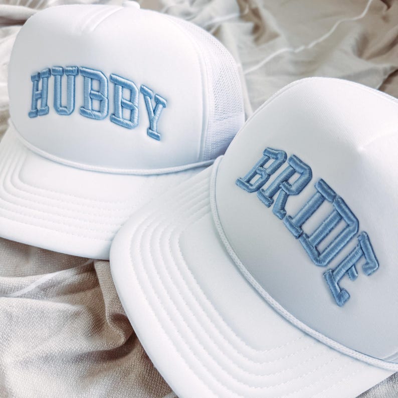 Personalized Bride Hat, Puff Embroidered Custom Bride to be gift - BRIDEF-EM
