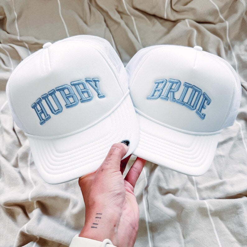 Personalized Bride Hat, Puff Embroidered Custom Bride to be gift - BRIDEF-EM