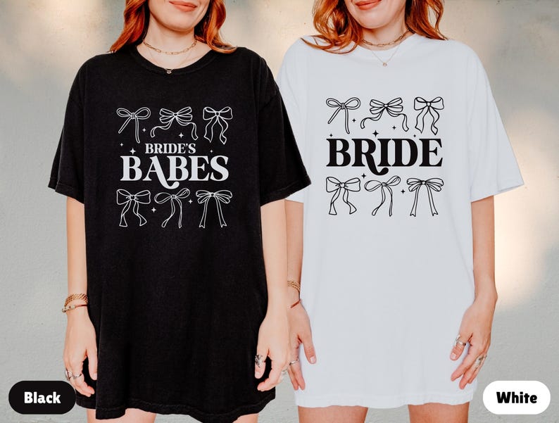 Comfort Colors® Bride's Babes Bridesmaid Shirts, Coquette Bachelorette Shirts, Bride Bows Tee, Bachelorette Party Shirts, Girly Bachelorette