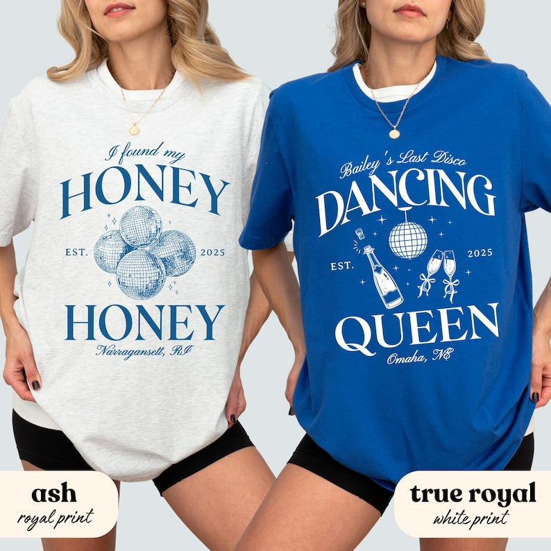 She Found Her Honey Bachelorette Shirts, Last Disco Bach Party Merch, Disco Bride Comfort Colors Bach, Dancing Queen Tee, Bridal Shower Gift