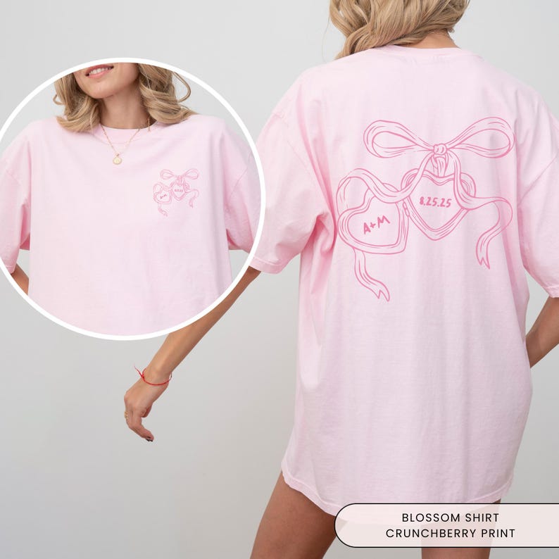 Heart Locket Custom Bride Shirt, Future Mrs, Couples Shirt, Wedding Day of Bride, Anniversary Gift, For Newly Engaged, Coquette Bow Tshirt