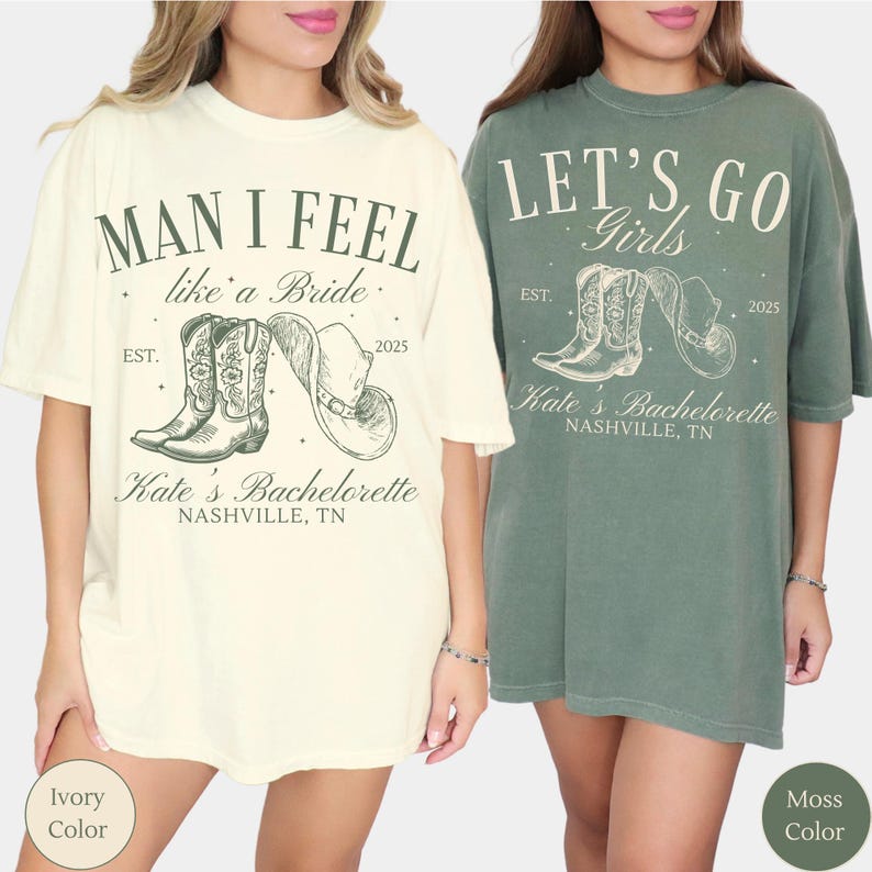 Bachelorette Party Shirts, Nashville Bachelorette, Man I Feel Like a Bride, Cowgirl Bach Party, Rodeo Bachelorette Shirts, Western Bride