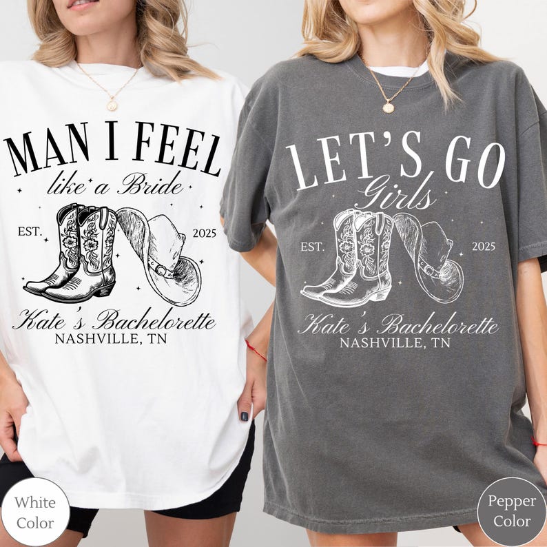 Bachelorette Party Shirts, Nashville Bachelorette, Man I Feel Like a Bride, Cowgirl Bach Party, Rodeo Bachelorette Shirts, Western Bride