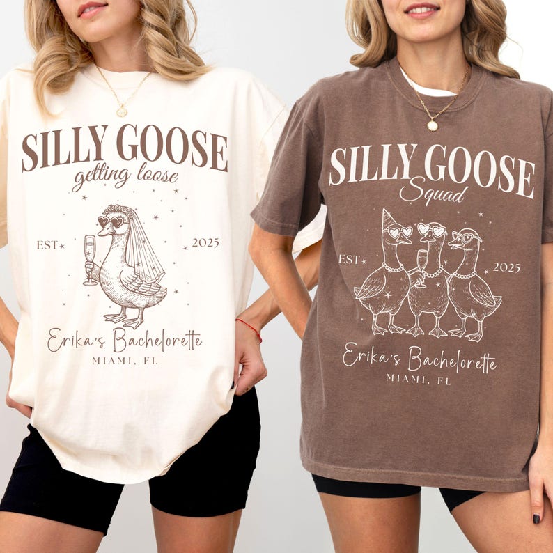 Silly Goose Bride Shirt, Funny Bachelorette Party Tee, Comfort Colors®, Bridal Squad Matching Shirts, Goose Lover Gift, Bride Tribe Tshirts