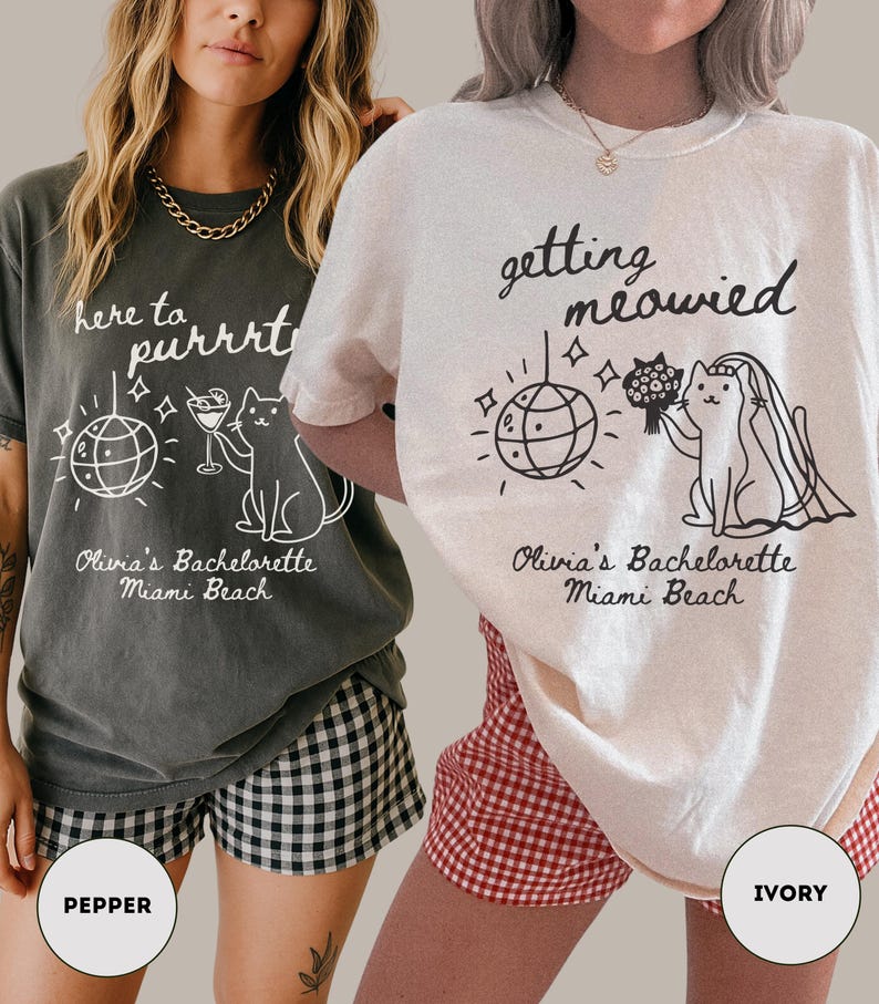 Getting Meowied Bachelorette Shirt Cat Bachelorette Shirt Cat Themed Bach Party Shirts Cat Lovers Wedding Shirts Cat Bridal Party Tees